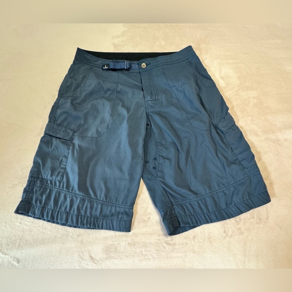 Prana Men's Cargo Shorts in Dark Blue with Integrated Belt